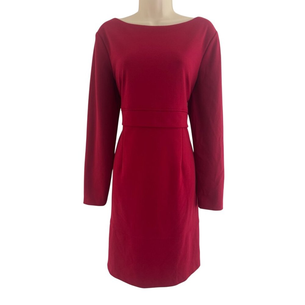 Chaps Ponte Knit Long Sleeve Sheath Dress Size 16 Holiday Christmas Party Work